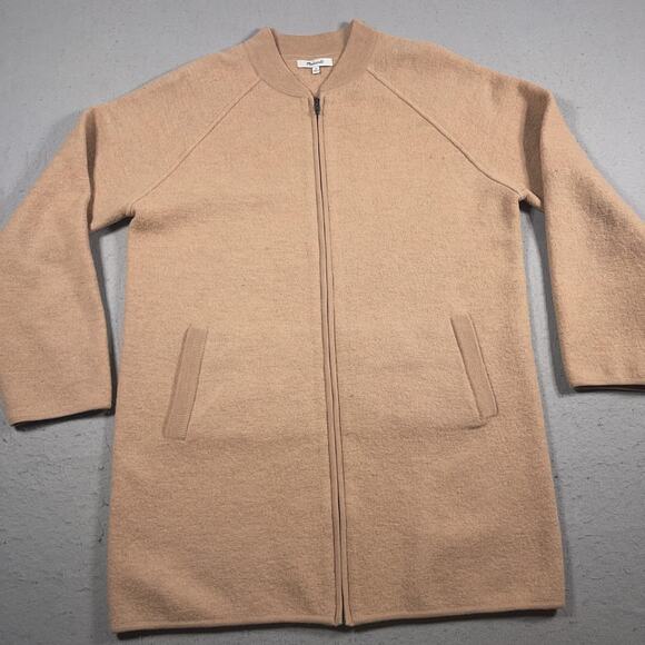 Madewell Coat Womens Medium Wool Full Zip Merino Long Cardigan Jacket Pockets - Picture 2 of 9